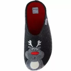 Tofee Damen Hausschuhe Pantoffeln Naturwollfilz Rentier Anthrazit - Anthrazit -Schuhladen 10001643 07