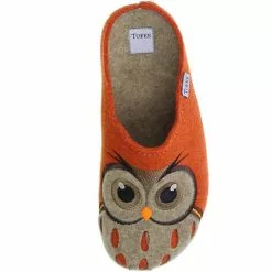 Tofee Damen Hausschuhe Pantoffeln Naturwollfilz (Eule) Orange - Orange -Schuhladen 10001961 07