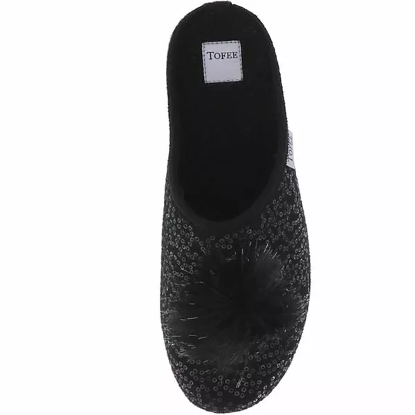 Tofee Damen Hausschuhe Pantoffeln Naturwollfilz Schwarz - Schwarz 9 Tofee Damen Hausschuhe Pantoffeln Naturwollfilz Schwarz - Schwarz – Bild 7