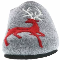 Tofee Damen Hausschuhe Pantoletten Pantoffeln Slipper Naturwollfilz (Hirsch) Grau - Grau -Schuhladen 12669557 04