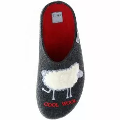 Tofee Damen Hausschuhe Slipper Pantoffeln Pantoletten Naturwollfilz (Cool Wool) Anthrazit - Anthrazit -Schuhladen 17079450 07
