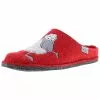 Tofee Damen Hausschuhe Slipper Pantoffeln Pantoletten Naturwollfilz (Schaf) Rot - Rot