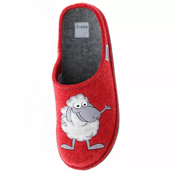 Tofee Damen Hausschuhe Slipper Pantoffeln Pantoletten Naturwollfilz (Schaf) Rot - Rot 9 Tofee Damen Hausschuhe Slipper Pantoffeln Pantoletten Naturwollfilz (Schaf) Rot - Rot – Bild 7