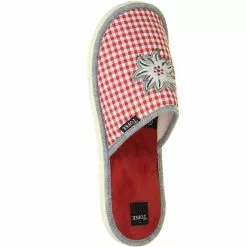 Tofee Damen Hausschuhe Grau/rot - Grau -Schuhladen 18122745 07