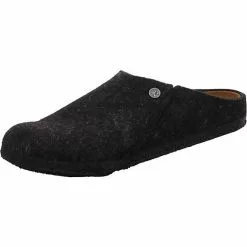 Birkenstock Zermatt Standard Wollfliz Pantoffeln Normal - Anthrazit