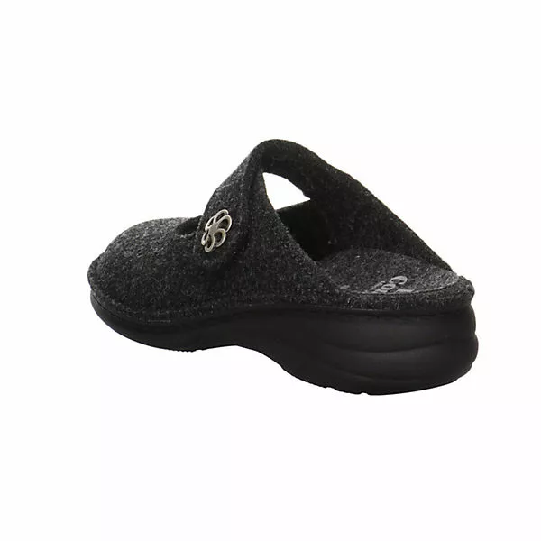 Finn Comfort Hausschuhe Wohnungsschuhe Brig Hausschuh Gemütlich Puschen Schmuckelemente Textil Uni Hausschuhe - Anthrazit 6 Finn Comfort Hausschuhe Wohnungsschuhe Brig Hausschuh Gemütlich Puschen Schmuckelemente Textil Uni Hausschuhe - Anthrazit – Bild 4