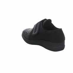 Fischer Damen Hausschuhe Slipper Margot Hausschuh Gemütlich Puschen Synthetikkombination Animal Print Hausschuhe - Schwarz -Schuhladen 22744024 04