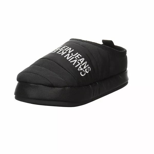 Calvin Klein Damen Hausschuhe Slipper Home Slipper Gemütlich Puschen Synthetikkombination Uni Hausschuhe - Schwarz 3 Calvin Klein Damen Hausschuhe Slipper Home Slipper Gemütlich Puschen Synthetikkombination Uni Hausschuhe - Schwarz