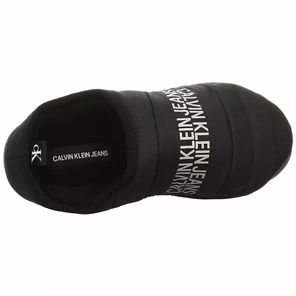 Calvin Klein Damen Hausschuhe Slipper Home Slipper Gemütlich Puschen Synthetikkombination Uni Hausschuhe - Schwarz 7 Calvin Klein Damen Hausschuhe Slipper Home Slipper Gemütlich Puschen Synthetikkombination Uni Hausschuhe - Schwarz – Bild 5
