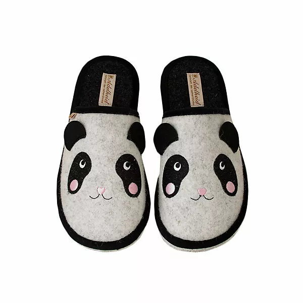 Adelheid Panda Filzpantoffeln - Weiß 3 Adelheid Panda Filzpantoffeln - Weiß
