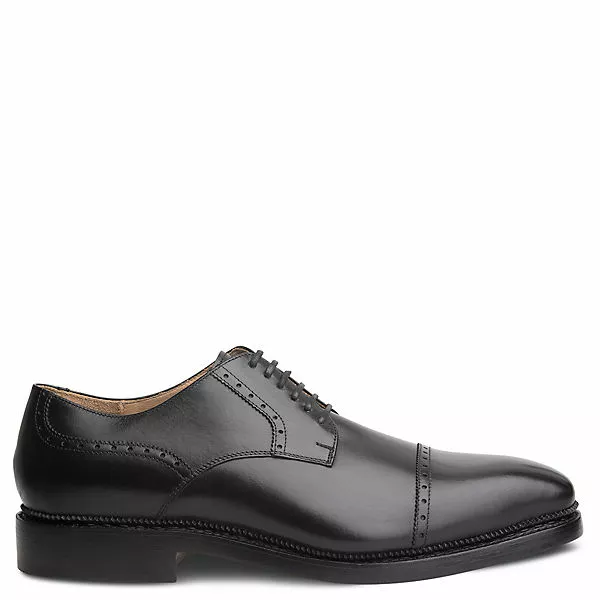 László BUDAPEST Alessio Zwiegenähter Quarter-Brogue Derby Handgefertigt In Eigener Manufaktur - Schwarz 11 László BUDAPEST Alessio Zwiegenähter Quarter-Brogue Derby Handgefertigt In Eigener Manufaktur - Schwarz – Bild 9