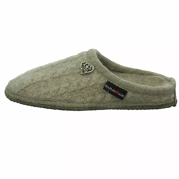Haflinger Herzerl Pantoffeln - Beige 4 Haflinger Herzerl Pantoffeln - Beige – Bild 2