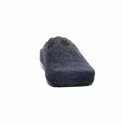 Rohde Damen Hausschuhe Slipper Hausschuh Gemütlich Puschen Textil Uni Hausschuhe - Dunkelblau -Schuhladen 27003993 03