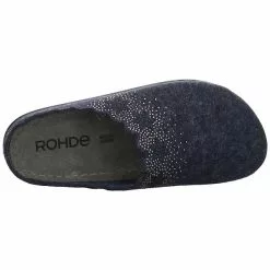 Rohde Damen Hausschuhe Slipper Hausschuh Gemütlich Puschen Textil Uni Hausschuhe - Dunkelblau -Schuhladen 27003993 08