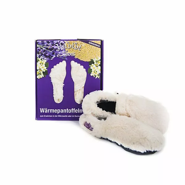 HABIBI Wärmeschuhe Slippers Hausschuhe Creme Größe L Mikrowelle/Ofen - Creme 3 HABIBI Wärmeschuhe Slippers Hausschuhe Creme Größe L Mikrowelle/Ofen - Creme