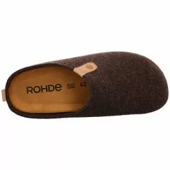 Rohde Herren Hausschuhe Slipper Hausschuh Gemütlich Puschen Textil Uni Hausschuhe - Dunkelbraun -Schuhladen 27354827 08