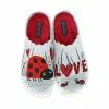 Cosero Damen Hausschuhe Pantoletten Pantoffeln Marienkäfer Love Grau/rot/mehrfarbig - Grau -Schuhladen 28478905 01