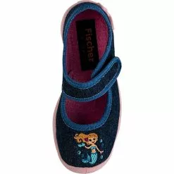 Fischer-Markenschuh Baby Hausschuhe BLANKA Für Mädchen - Blue Denim -Schuhladen 28898797 05