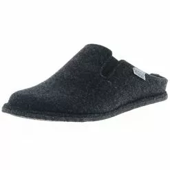 Tofee Herren Hausschuhe Pantoffeln Pantoletten Slipper Naturwollfilz Anthrazit - Anthrazit