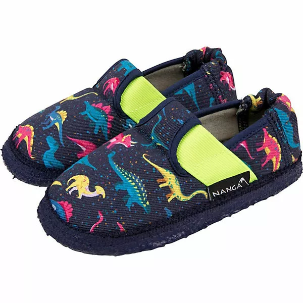 Nanga Baby Hausschuhe Für Jungen, Dinosaurier - Blau-kombi 3 Nanga Baby Hausschuhe Für Jungen, Dinosaurier - Blau-kombi