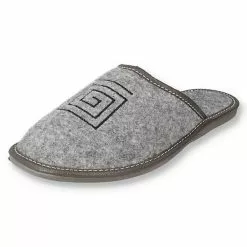 Filsko Troon - Offene Filzpantoffeln - Strapazierfähig - Leicht 93 G - Muster - Grau/schwarz - 36 Bis 46 EU