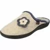 Filsko Doren - Filzpantoffeln Damen - Biegsam - Wärmend - Abriebfest- Ohne Verschluss - Mit Blume - Beige -Schuhladen 29627311 01