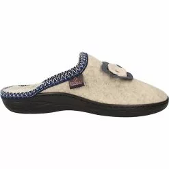 Filsko Doren - Filzpantoffeln Damen - Biegsam - Wärmend - Abriebfest- Ohne Verschluss - Mit Blume - Beige -Schuhladen 29627311 02