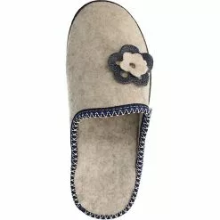 Filsko Doren - Filzpantoffeln Damen - Biegsam - Wärmend - Abriebfest- Ohne Verschluss - Mit Blume - Beige -Schuhladen 29627311 05
