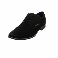 Bugatti Herren Businessschuhe Morino I Schnürschuh Schnürhalbschuhe Büro Elegant Glattleder Uni Business-Schnürschuhe - Schwarz