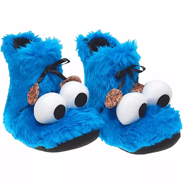 United Labels Sesamstraße Hausschuhe - Krümelmonster 3D Plüsch Booties Stiefel Cookie Monster Hausschuhe - Blau 5 United Labels Sesamstraße Hausschuhe - Krümelmonster 3D Plüsch Booties Stiefel Cookie Monster Hausschuhe - Blau – Bild 3