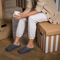 Giesswein Mädchen Und Jungen Hausschuhe/Clogs Geschlossene Hausschuhe - Grau -Schuhladen 7274203 07