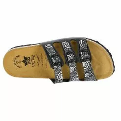 LICO Pantolette Bioline Flower Hausschuhe - Schwarz -Schuhladen 8299659 05