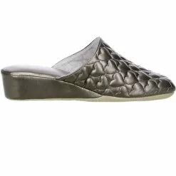 Maria Moda Damen Hausschuhe Pantoffeln Herzoptik Bronze -Schuhladen 8902008 06